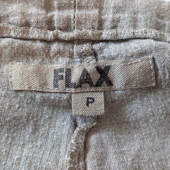 Flax Natural Beige Linen Cropped Pants Straight Leg High Rise Women's P/S (4/6) - Picture 4 of 6